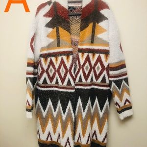 Open front sweater/duster